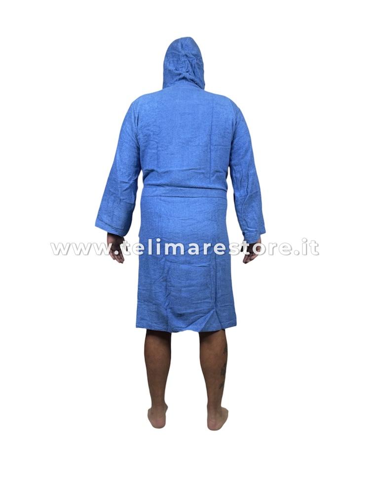 Accappatoio In Microfibra Unisex Con Cappuccio E Borsa - XL Blu - Super Assorbente E Morbido - Foto 11