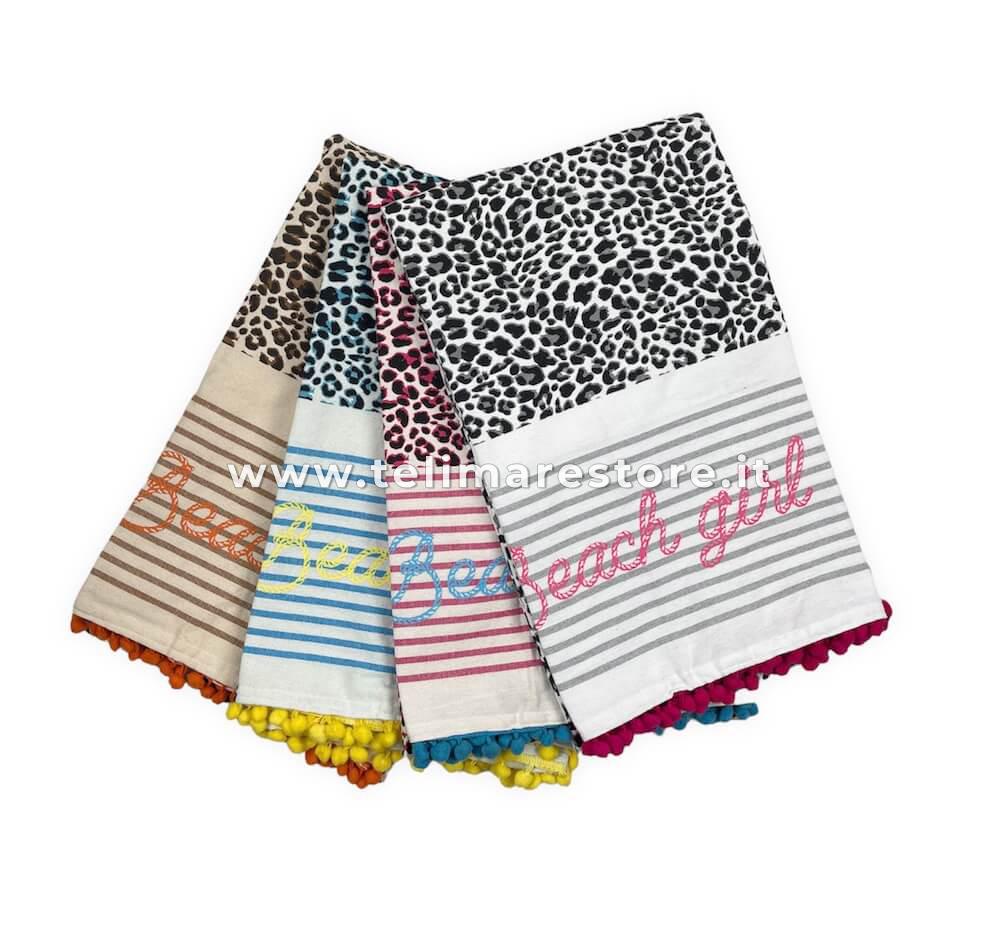 Telo Mare Pareo Fouta Blob Con Frange 90x170 Cm J737 - Foto 7