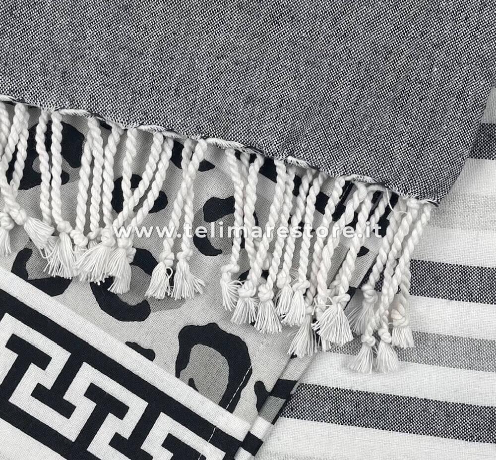 Telo Mare Pareo Fouta Blob Con Frange 90x170 Cm J737 - Foto 3