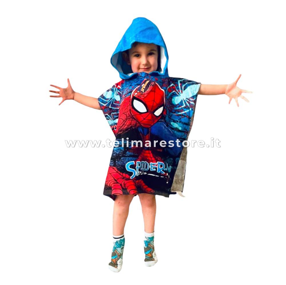 per Tempo Libero e Sport Taglia Unica 120 x 60 cm Poncho da Spiaggia in Cotone Unisex Spiderman per Bambini 