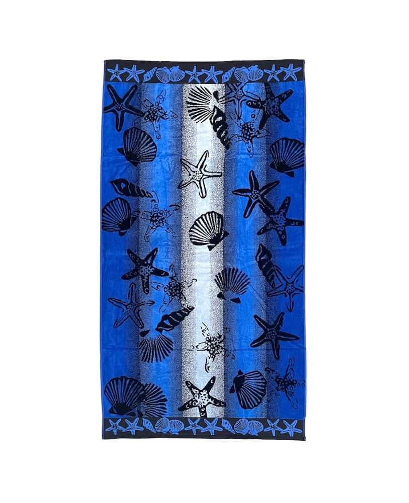 Telo Mare Tropicale Blu - 100% Cotone Egiziano, 100x180cm, 400g/m², Certificato OEKO-TEX - Foto 6