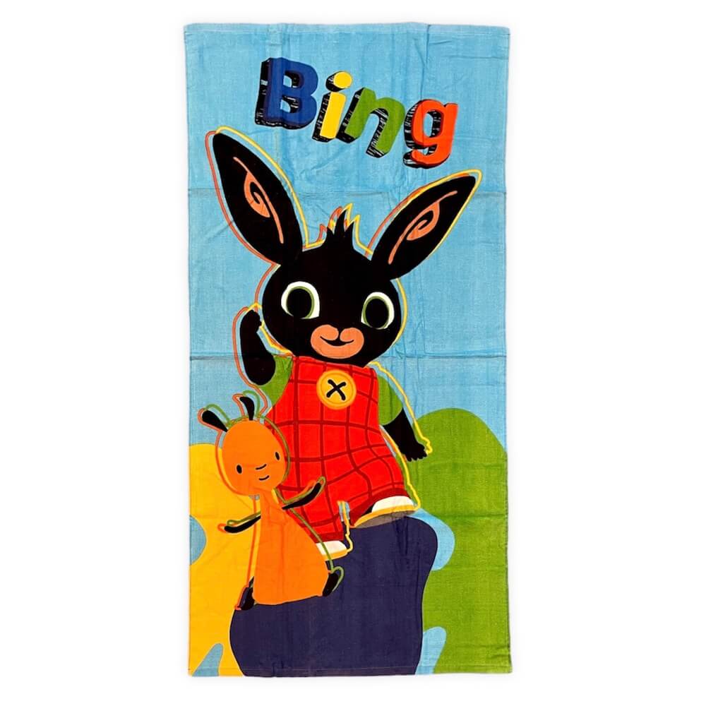 Telo Mare Stampato Per Bambini Bing Spugna 100%Cotone Asciugamano 70x140cm