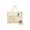 Borsa Mare Good Vibes Crema 90%Juta 10%Cotone 44x36x20cm Interno Impermeabile