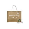 Borsa Mare Good Vibes Natural 90%Juta 10%Cotone 44x36x20cm Interno Impermeabile