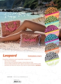 Borsa Mare New Leopard Maculato Sabbia con Zip 100%Cotone Canvas 48x38x16cm Borsa Spiaggia