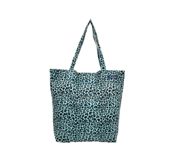 Borsa Mare Okoa Animalier Azzurro 50x40x20cm Misto Cotone - Borsa da spiaggia