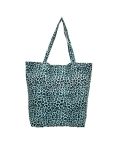 Borsa Mare Okoa Animalier Azzurro 50x40x20cm Misto Cotone - Borsa da spiaggia
