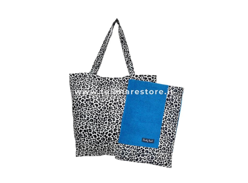 Borsa Mare Okoa Animalier Grigio 50x40x20cm Misto Cotone - Borsa da spiaggia