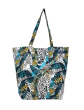 Borsa Mare Okoa Tropical Animalier 50x40x20cm Misto Cotone - Borsa da spiaggia