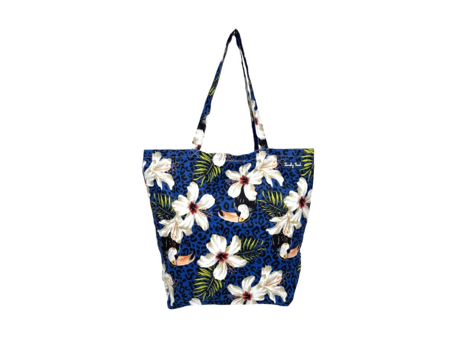 Borsa Mare Okoa Tropical Tucani 50x40x20cm Misto Cotone - Borsa da spiaggia