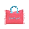 Borsetta Mare Beach Girl New Fucsia a Manico Corto con Zip 100%Cotone 30x24x14cm Handbag Spiaggia