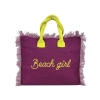 Borsetta Mare Beach Girl Viola a Manico Corto con Zip 100%Cotone 30x24x14cm Handbag Spiaggia