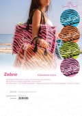 Borsetta Mini New Zebra Rosa a Manico Corto con Zip e Tracolla 100%Cotone 20x16x8cm Borsa Spiaggia