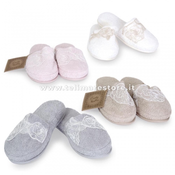 Coppia Ciabatte Brest Avorio Lovely Shabby