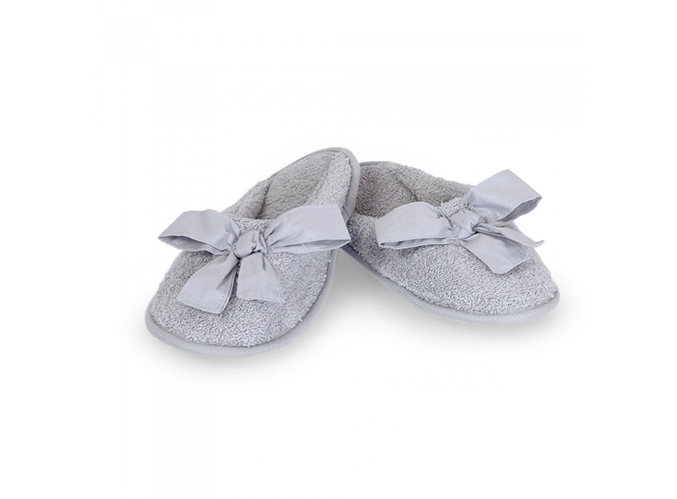 Coppia Ciabatte Fiocco Grigio 