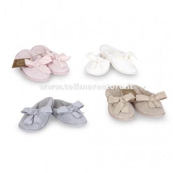 Coppia Ciabatte Fiocco Grigio 