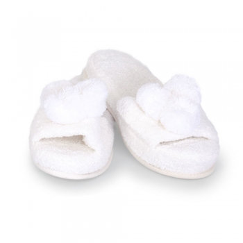 Coppia Ciabatte PonPons Avorio Lovely Shabby