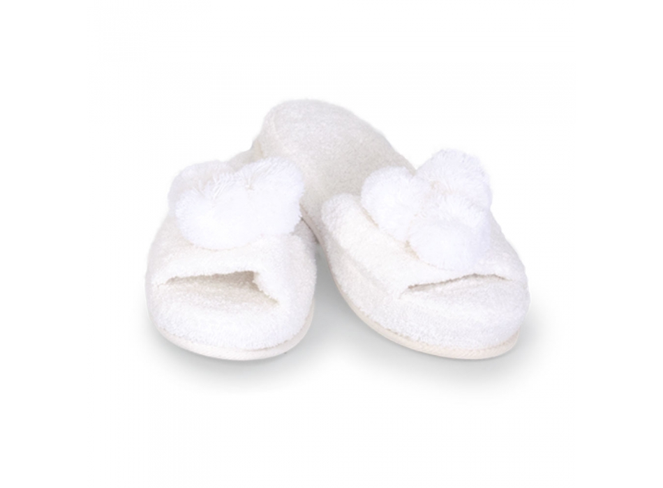 Coppia Ciabatte PonPons Avorio Lovely Shabby