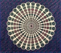 Copritutto Batik Coda di Pavone Blu 100% Cotone Stampato Copri Divano 210x240cm 
