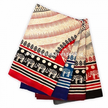 Copritutto Copridivano Etnico Elephant Love Rosso Sabbiato 100% Cotone 210x230cm Senza Frange