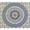 Copritutto Copridivano Etnico Greek Elephant Blu Sabbiato 100% Cotone 210x230cm Senza Frange