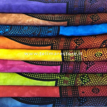 Copritutto Copridivano Grande Poseidon Arancione 100% Cotone 220x240 cm con Frange 