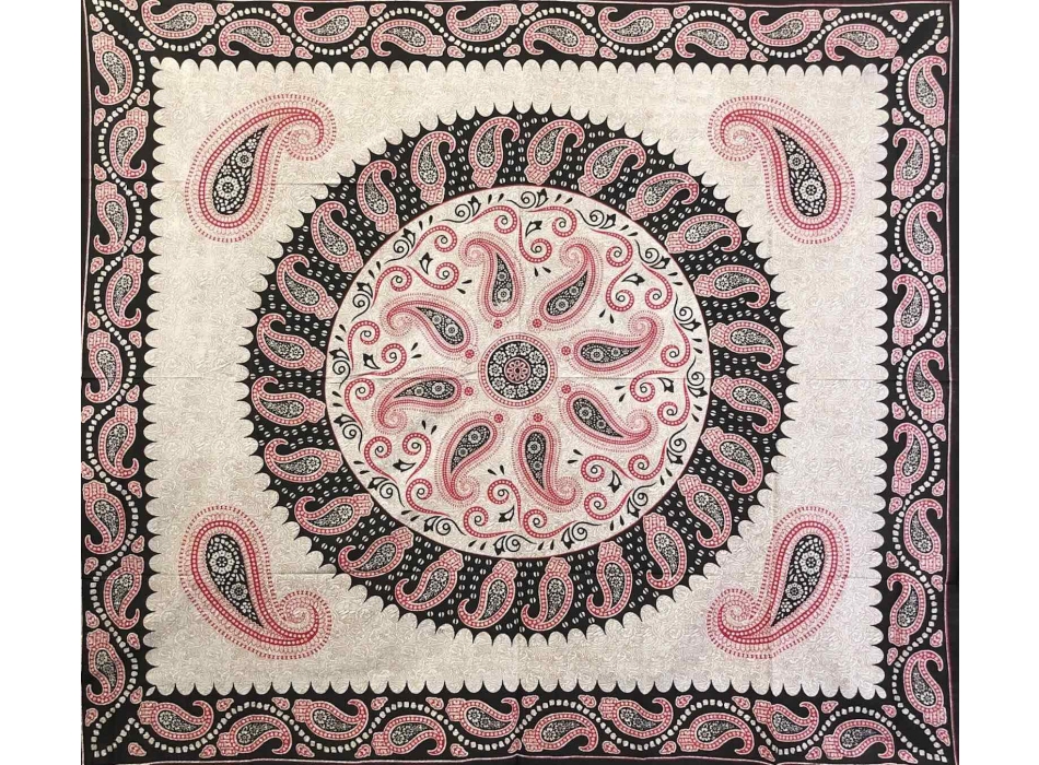 Copritutto CopriLetto Etnico Multy Chasmere Sabbiato 100% Cotone 210x230cm Senza Frange