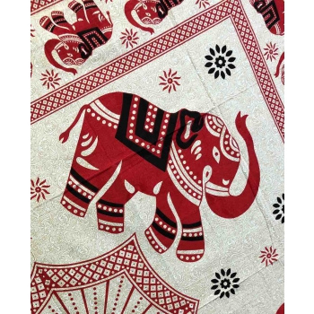 Copritutto Grande Elefante Decorato Rosso Sabbiato