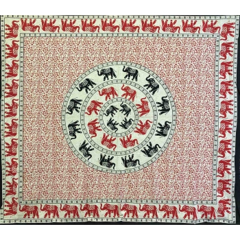 Copritutto Grande Elefanti Circolari Rossi Sabbiato