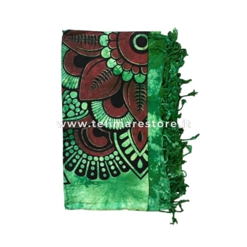 Copritutto Grande Farfalle Verde Bottiglia 210x230cm Telo Mare Copri Divano Batik GranFoular