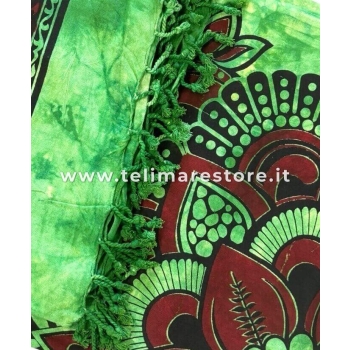 Copritutto Grande Farfalle Verde Bottiglia 210x230cm Telo Mare Copri Divano Batik GranFoular