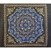 Copritutto Grande Fleurs Argentato Nero Blu 100% Cotone Copridivano 210x230 cm Senza Frange