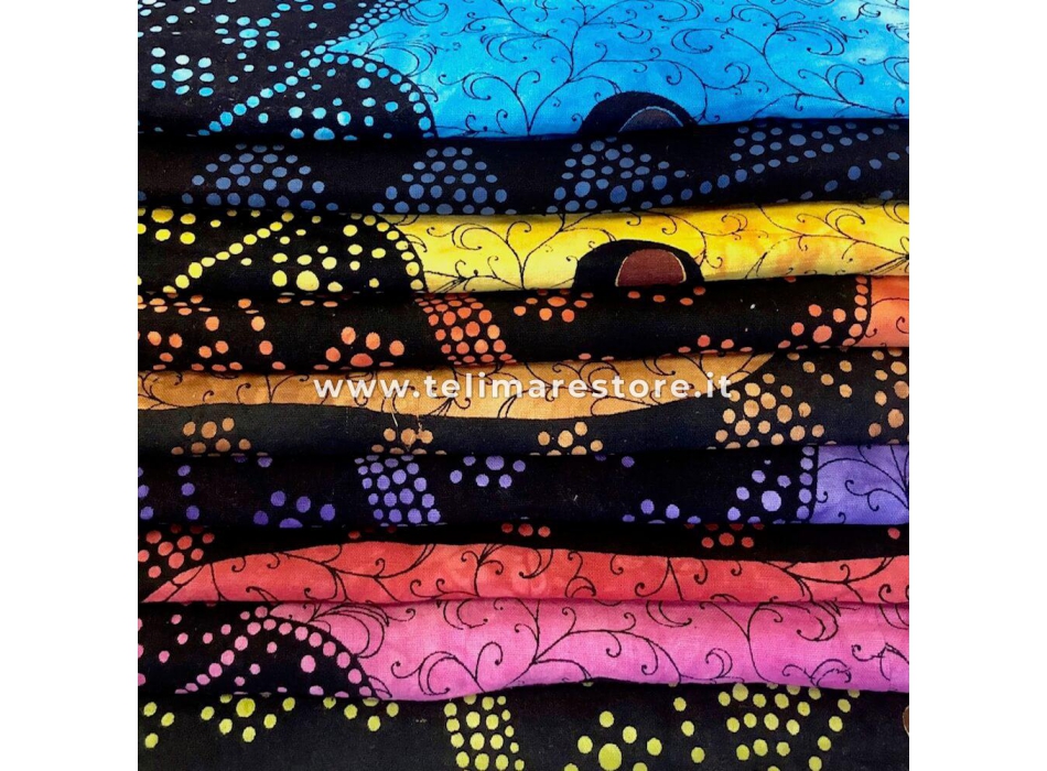 Copritutto Grande Geko Azzurro 100% Cotone Copri Divano 210x230cm Copriletto con Frange 