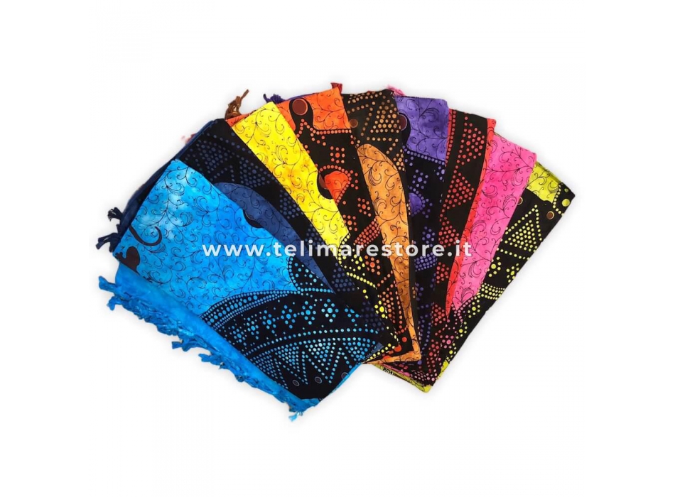 Copritutto Grande Geko Blu 100% Cotone Copri Divano 210x230cm Copriletto con Frange 