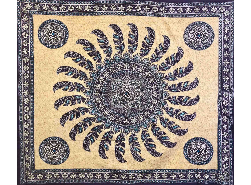 Copritutto Grande Multi Piume Blu Azzurro Sabbiato