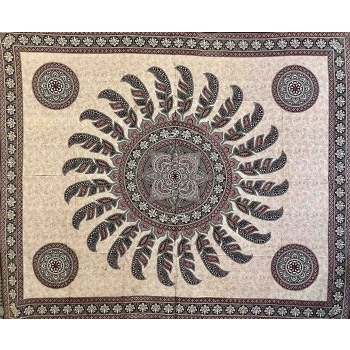 Copritutto Grande Multi Piume Nero Rosso Sabbiato