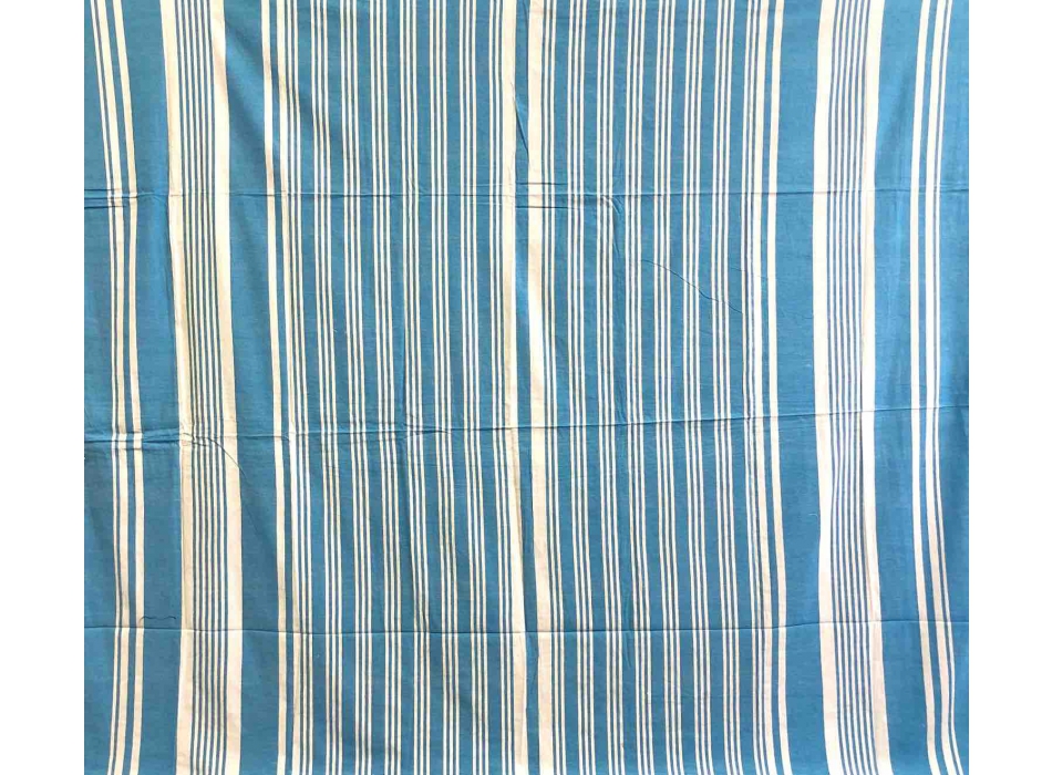 Copritutto Grande Multi Righe Panna Turchese