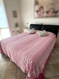 Copritutto Grande Rigato Fucsia 70%Cotone 30%Poliestere Copri Divano 250x250cm Copriletto