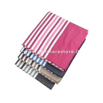 Copritutto Grande Rigato Grigio 70%Cotone 30%Poliestere Copri Divano 250x250cm Copriletto