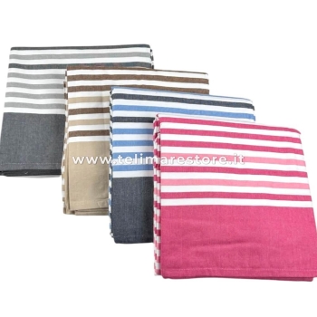 Copritutto Grande Rigato Grigio 70%Cotone 30%Poliestere Copri Divano 250x250cm Copriletto