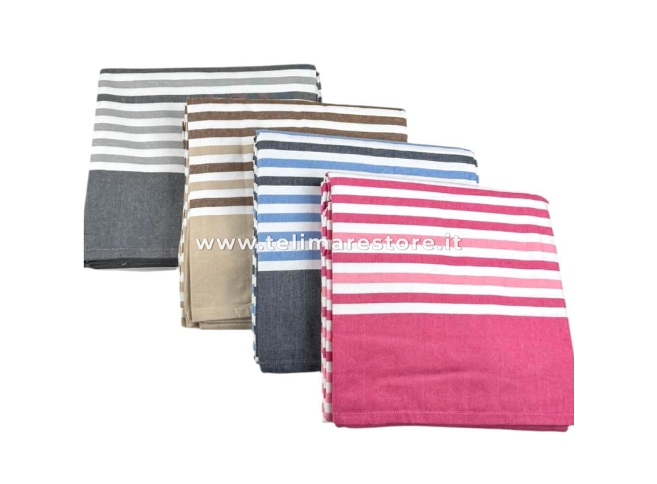 Copritutto Grande Rigato Grigio 70%Cotone 30%Poliestere Copri Divano 250x250cm Copriletto