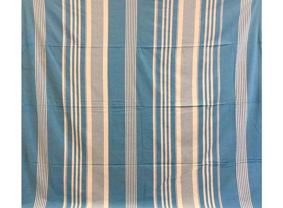 Copritutto Grande Rigato Panna Turchese