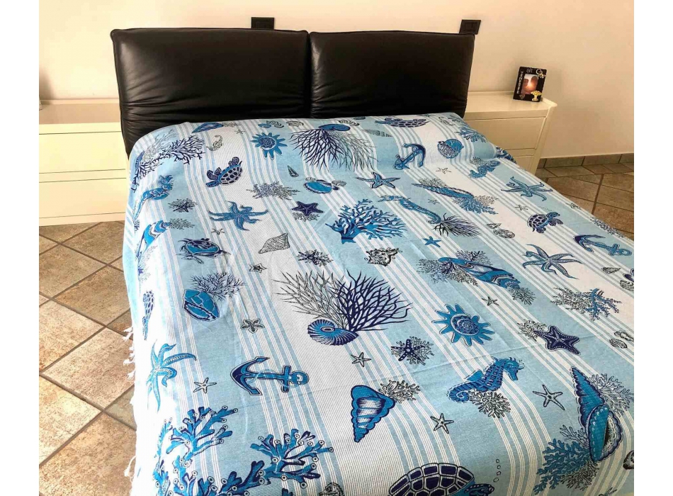 Copritutto Grande Rigato Stampato Kapuca Azzurro