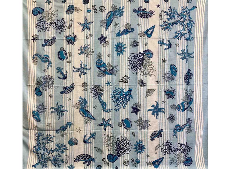 Copritutto Grande Rigato Stampato Kapuca Azzurro