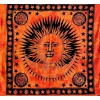 Copritutto Grande Sole Luna Arancione Copridivano, Copriletto Etnico 210x240cm 100% Cotone Telo Mare