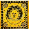 Copritutto Grande Sole Luna Giallo Copridivano, Copriletto Etnico 210x240cm 100% Cotone Stampato