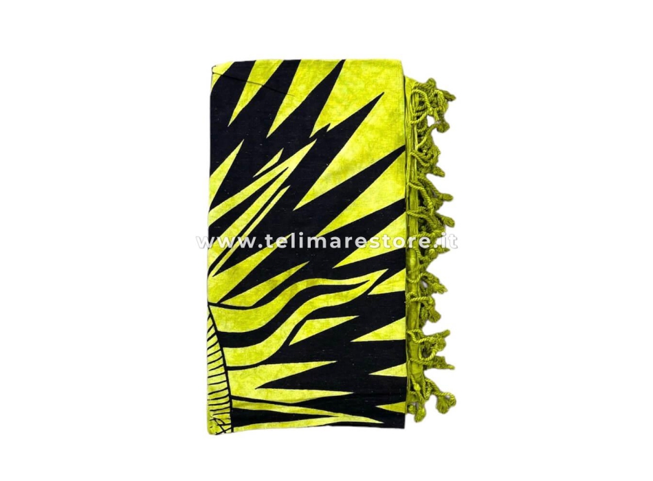 Copritutto Grande Sole Luna Verde Copridivano, Copriletto Etnico 210x240cm 100% Cotone Telo Mare