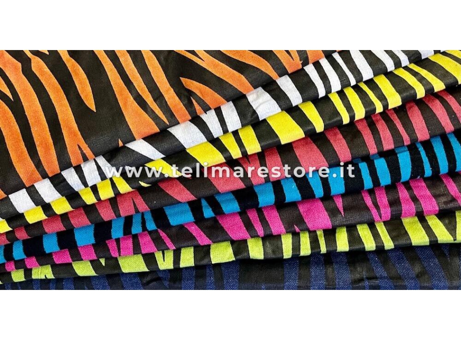 Copritutto Grande Zebrato Arancione Nero 100% Cotone Copri Divano 220x240cm Copriletto Con Frange