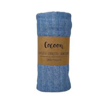 Copritutto Medio Cocoon Azzurro 170x250 cm Copriletto Singolo - Copri divano
