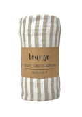 Copritutto Medio Lounge Rigato Beige-Bianco 170x250 cm Copriletto Singolo, Copri divano
